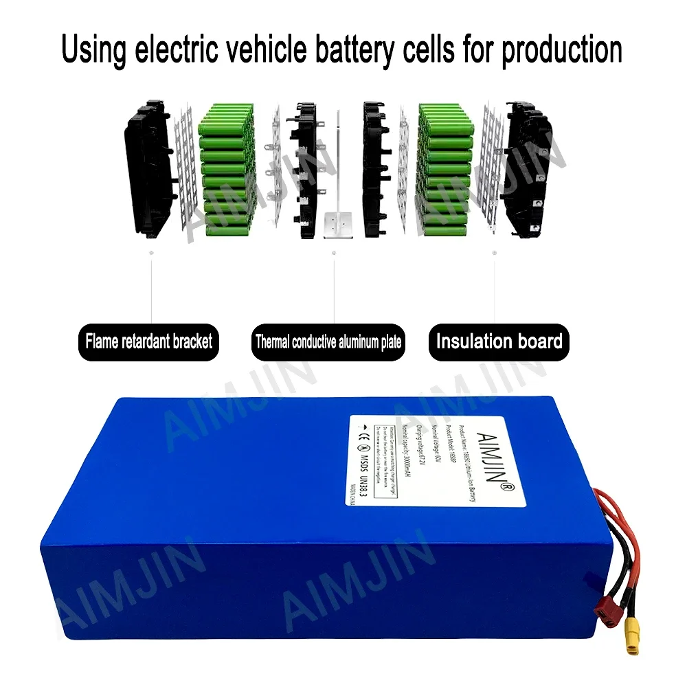 16S8p 1000-3000W 新品リチウムバッテリー 6 - 60V 50Ah Electric Scooter Battery のレビューと価格